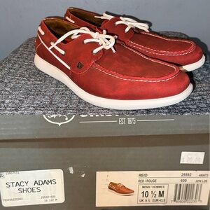 Stacy Adams Men's Red Reid Boat Shoes-In Box-10.5-EUC